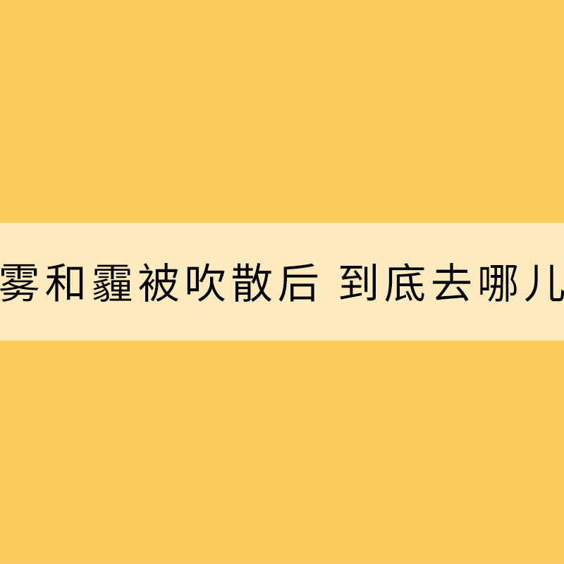霧和霾被吹散后 到底去哪兒了？